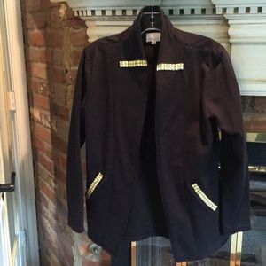 Black with gold accents cotton blend jacket